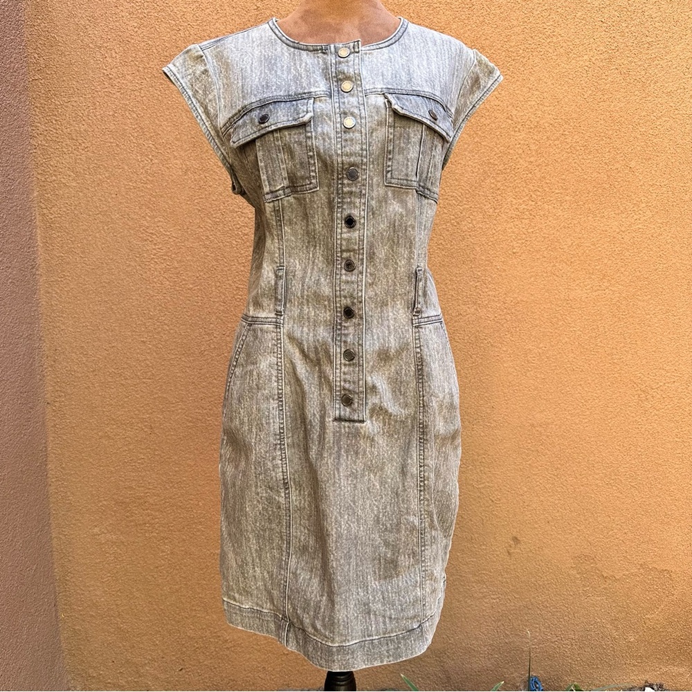 White House Black Market Gray Denim Dress
